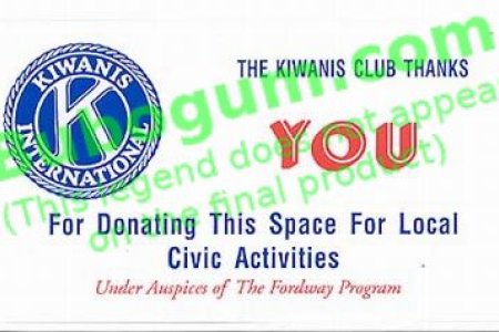 Ford Gum Marquee Label - The Kiwanis Club - DC075