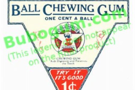 Columbus  Ball Chewing Gum 1c Paper Label - DC381