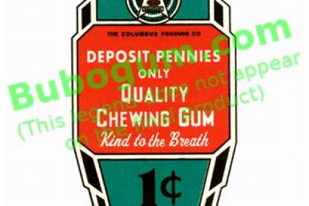 Columbus  Quality Chewing Gum - Green 1c (No Star) - DC405
