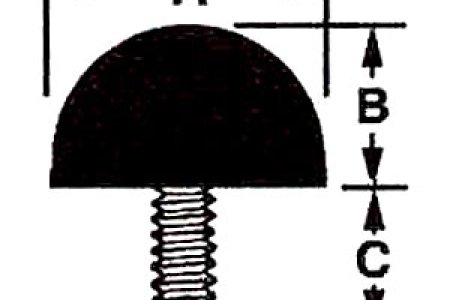 RF020 - Rubber Feet with Molded-In 6-32 Machine Screw