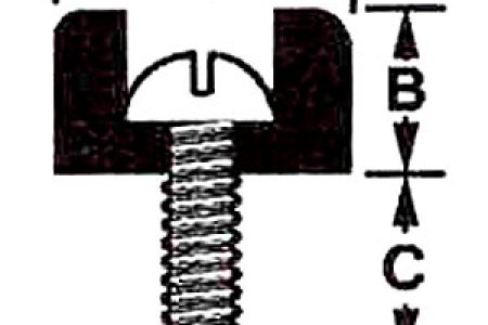 RF022 - Rubber Feet with built-in 6-32 machine screw. 