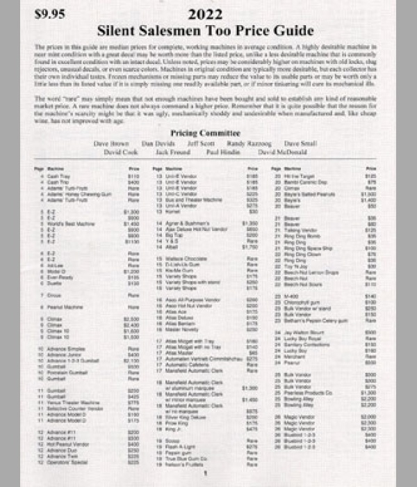 Silent Salesmen Too 2022 Price Guide - BK318