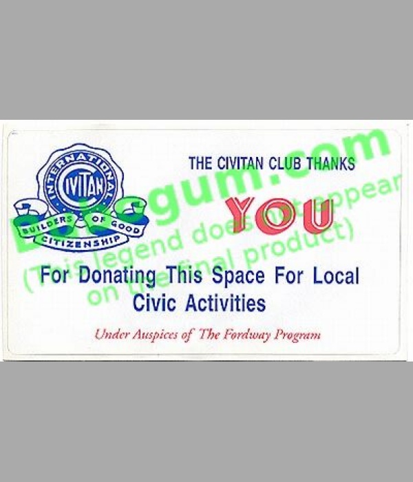 Ford Gum Marquee Label - The Civitan Club - DC079