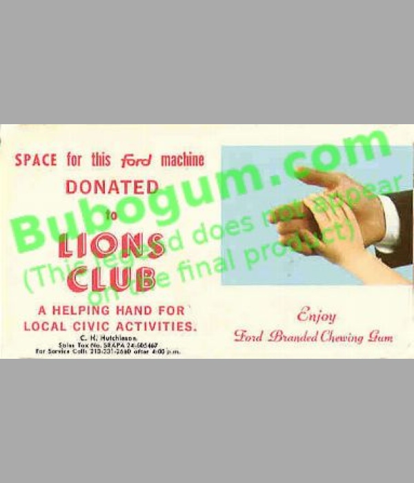 Ford Gum Marquee Label - Lions Club - DC084