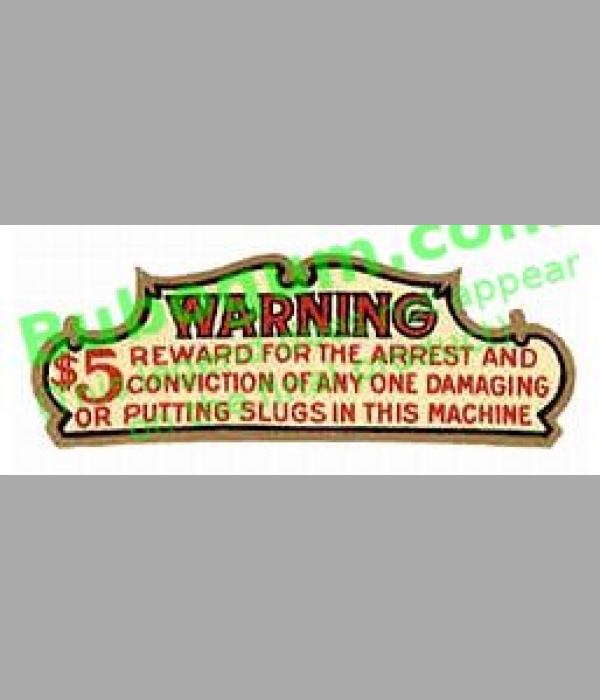 Warning, $5 Reward - DC092