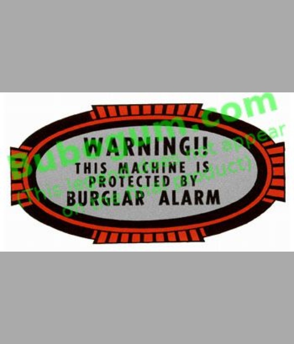 Warning, Burglar Alarm - DC320