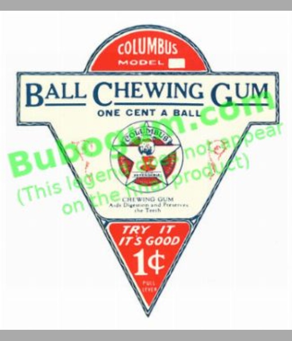 Columbus  Ball Chewing Gum 1c Paper Label - DC381