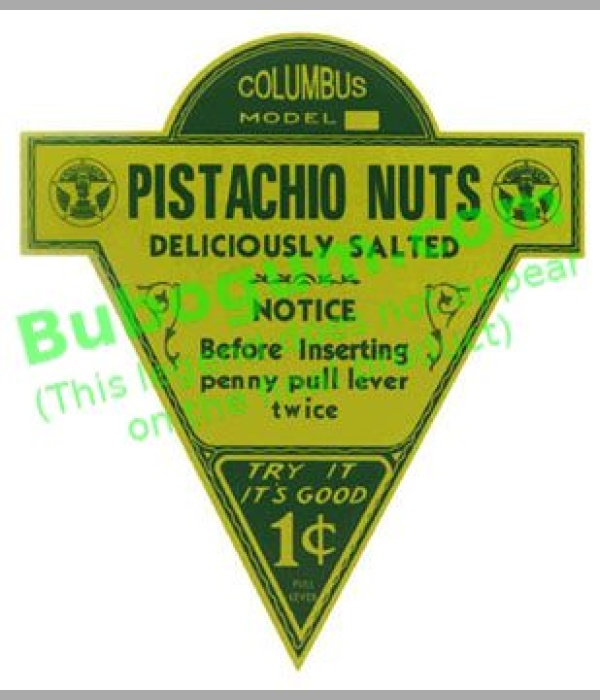 Columbus  Pistachio Nuts 1c Paper Label - DC410