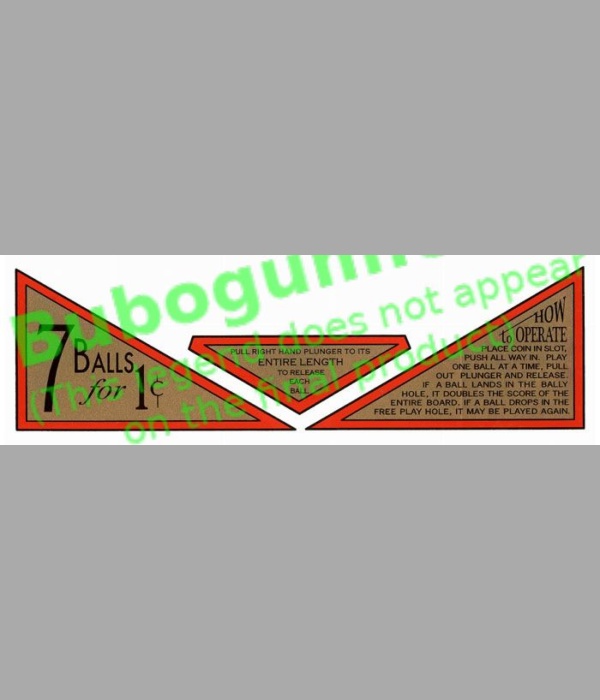 Pinball, 7 Balls For 1c (set of 3 decals) - DC531