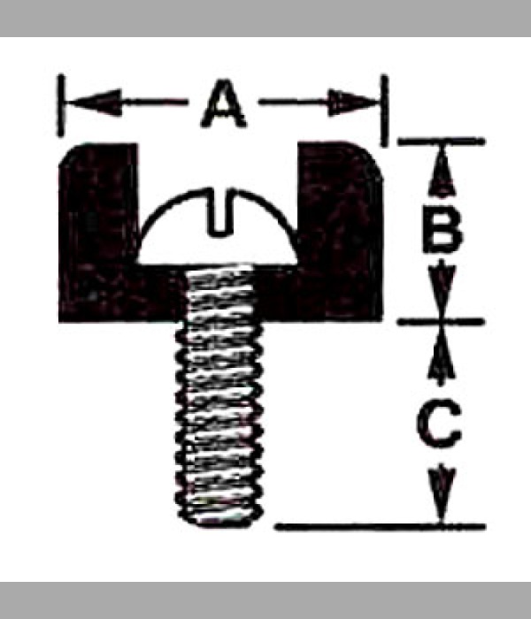 RF022 - Rubber Feet with built-in 6-32 machine screw. 